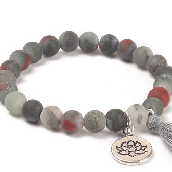 Aged bloodstone OM Mala bracelet ✨Reiki Charged✨ - Picture 2 of 2